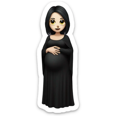 Pregnant goth woman sticker
