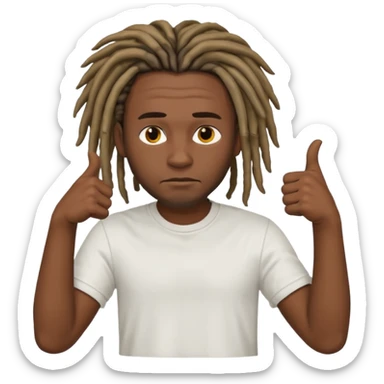 Thumbs down black skinned guys with dreads sticker