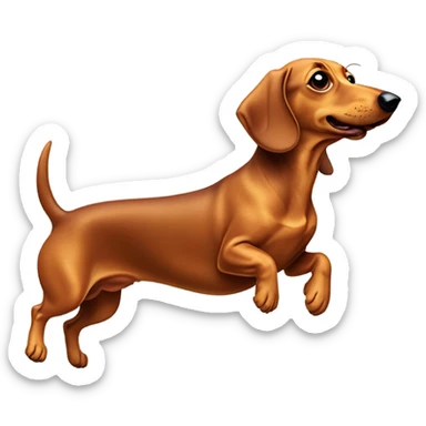 Weiner dog jumping over another weiner dog  sticker