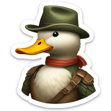 a strong masculine duck  sticker