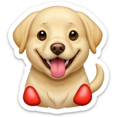 Light yellow English Labrador retriever big tongue happy playing sticker