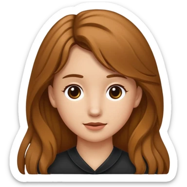 Ein braunhaariges Mädchen mit langen glatten Haaren und sitzend auf einem Braunen Pferd mit schwarzer Mähne  sticker