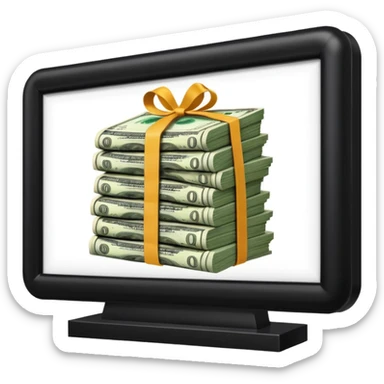 money and a billboard advertisement sticker