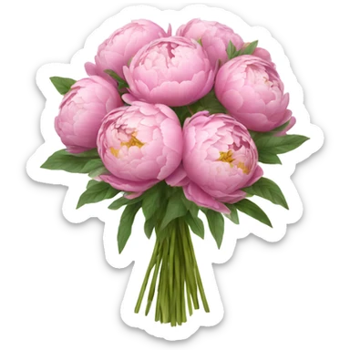 peonies flowers bouquet  sticker
