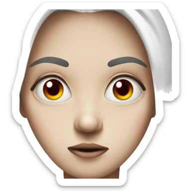 face with red veiny eyes and one eye almost closed sticker