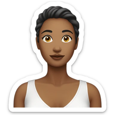 beautiful women without neck, only face sticker