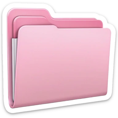 Mac folder icon in extremely light pink, almost white with just a hint of pink, very pale pink color sticker