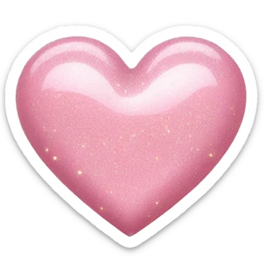 soft pink heart with glitter sticker