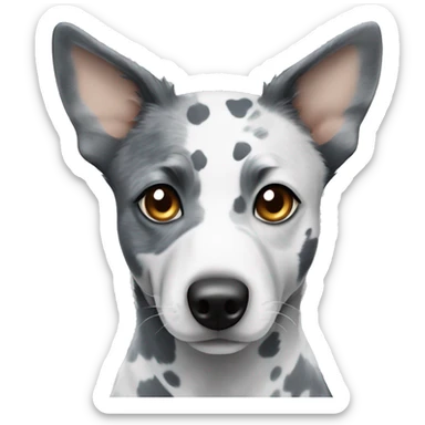 Australian cattle dog grey and white spotted with blue eyes no brown sticker