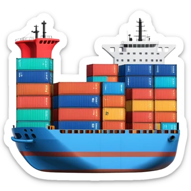 cargo ship with containers sticker