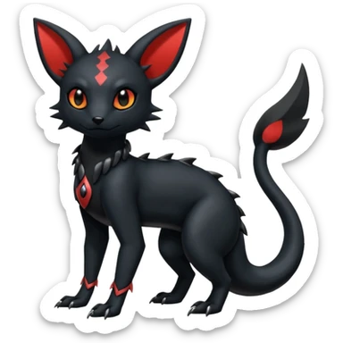 Shiny Dark Edgy Gothic Gloomy Futuristic Salandit-Umbreon-Litten-Hybrid (Full body) sticker