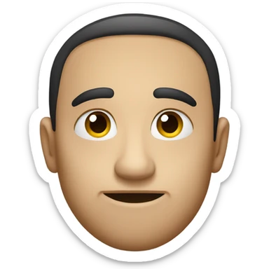 Raised eyebrow emoji with small grin sticker