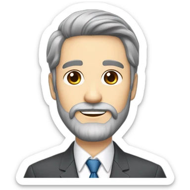 husband classy caucasian 60 dark gray hair trimmed beard wearing business suit holding bible, wife asian age 55 dark hair nurse uniform, no children sticker