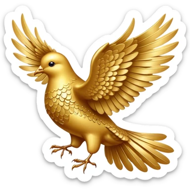 majestic golden dove with gold shimmering wings sticker