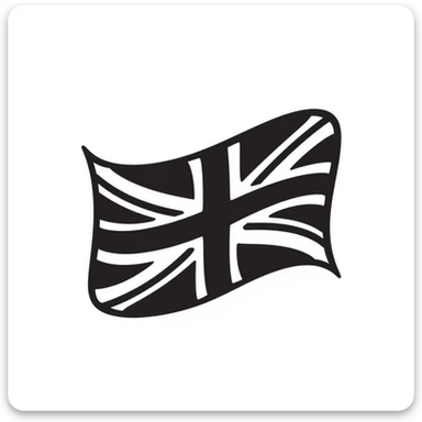 hand-drawn doodle style Union Jack (Great Britain flag) sticker