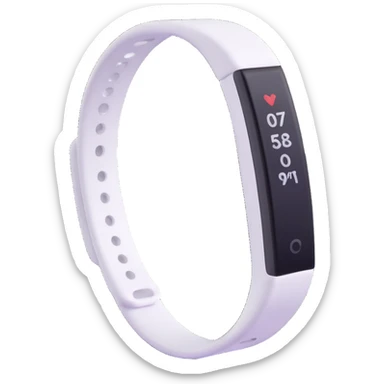 white fitness tracker bracelet sticker