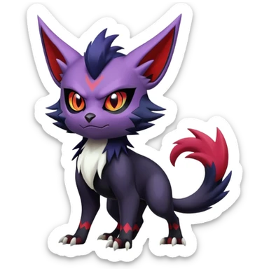 Edgy Cute Cool Kawaii Litten-Noivern-Zoroark-Noibat-Absol-Pokémon Full Body sticker