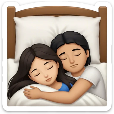 Latino man with long black hair sleeping with brown hair Filipina sticker