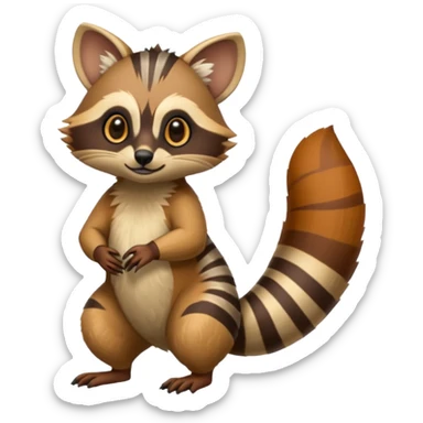 Genet-Numbat-Cacomistl-Tamarin-Tanuki-fusion-hybrid (full body) sticker