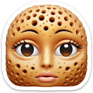 Close eye Trypophobia glitched no face  sticker