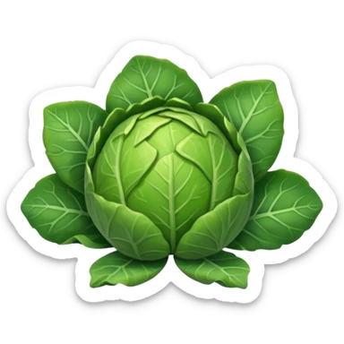 single brussel sprout, leafy sticker