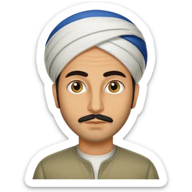 Portrait of a male Iranian civilian with a neutral expression 1980 sticker