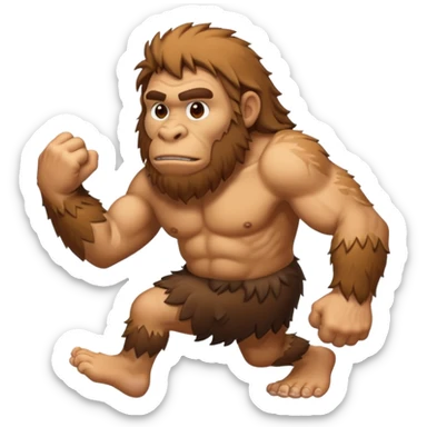 Can you make a emoji of a Neanderthal  with his knuckles dragging on the ground? sticker
