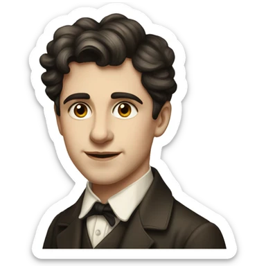 European young writer of the early 20th century, with dark hair sticker