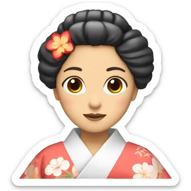 japanese woman with kimono sticker