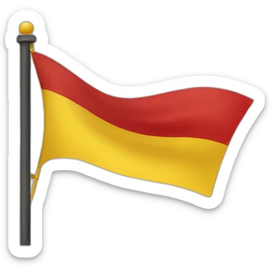 half yellow and red flag  sticker