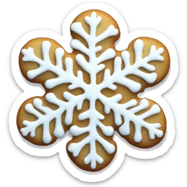 A frosted cookie with a snowflake  on it  sticker