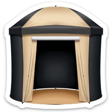 black spray tan tent sticker