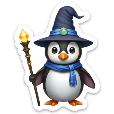 Penguin Wizard sticker