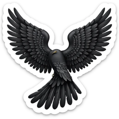 Left black angel wing sticker