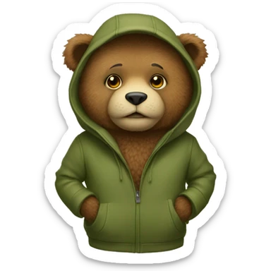 Ours avec manteau sticker