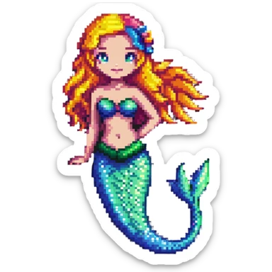 Mermaid with colorful tail sticker