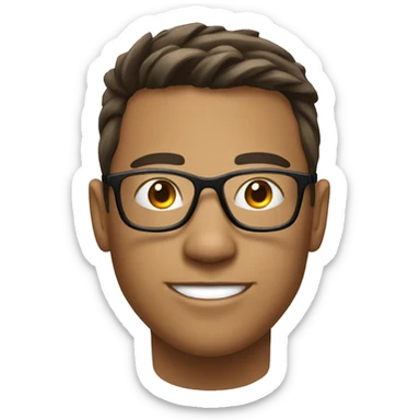young man of about 20 years old, networker and trader with glasses sticker
