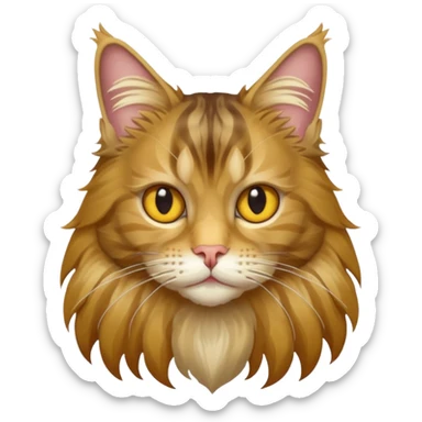 Realizza un gatto di razza maine coon con denti affilatissimi e cattivissimo sticker