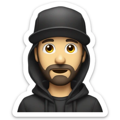 emo guy with beard and hat hype face sticker