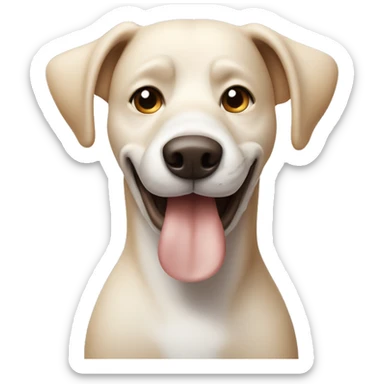 Dog white beige mark on the eyes doing thumbs up sticker