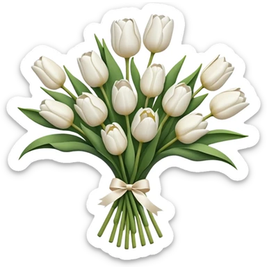 White tulips bouque sticker