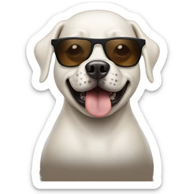 Make a dog wearing sunglasses with poop on its head and make the dog really, really really tall and make him riding a shark sticker