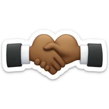 two shaking hands creating a heart sticker