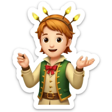 forest bard cheering with firefly burst sticker