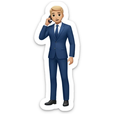 businessman talking on the phone, full body sticker
