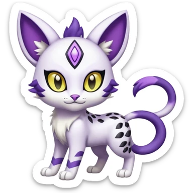 Meloetta-Gatomon-Liepard-Pokémon-Digimon-Fakémon-fusion-hybrid-creature sticker