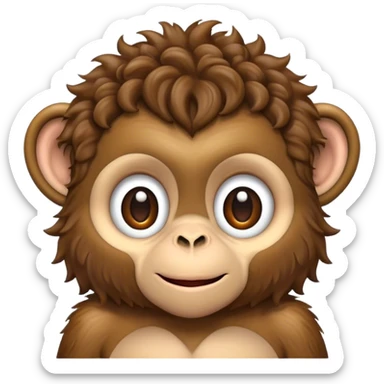 monkey with curly hair  sticker