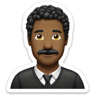 person whit mostaches an hair black sticker