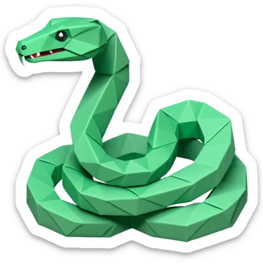 origami snake in color green mint rgb(168, 251, 211) sticker