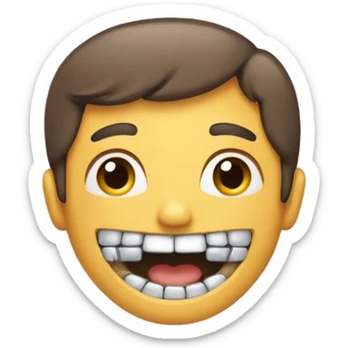 Normal smile emoji but with braces sticker